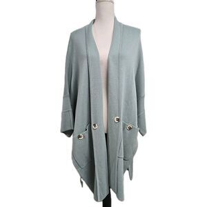 MarlaWynne Drama Kimono Open Front Cardigan Sweater Mint Green Women’s Size L